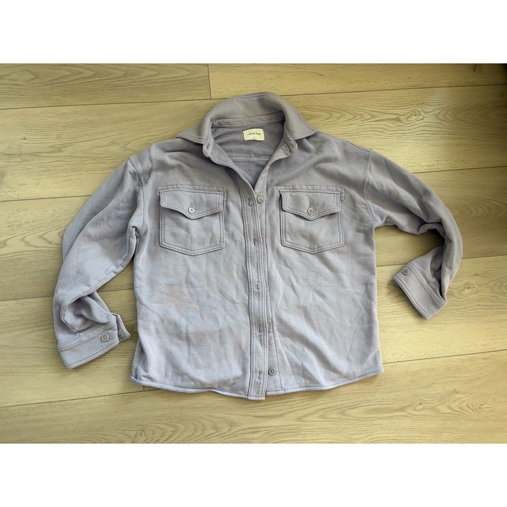 Wilfred Free Aritzia Purple Ronnie Sweater Long Knit Shirt Jacket Womens M